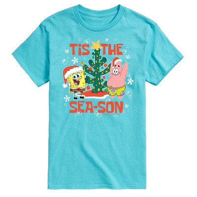 Men's - SpongeBob SquarePants - Tis The Season Christmas Spongebob and Patrick Short Sleeve Graphic T-Shirt