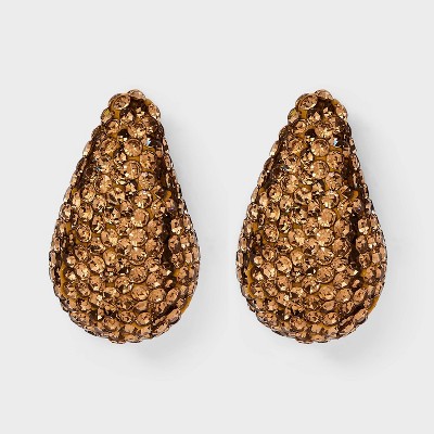 Rhinestone Embedded Teardrop Earrings - A New Day™
