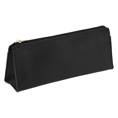 Unique Bargains Faux Leather Zipper Pencil Case