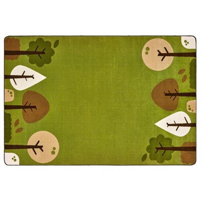 Carpets for Kids KIDSoft Tranquil Trees Classroom Green Rug, Rectangle