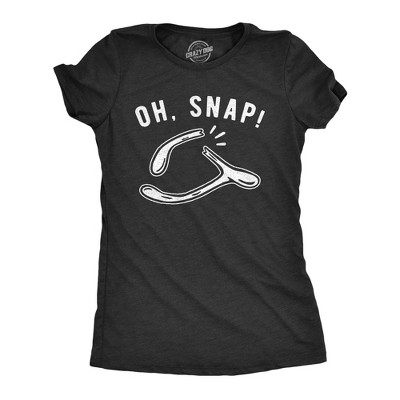 Womens Oh Snap T Shirt Funny Turkey Day Thanksgiving Wishbone Graphic Novelty Tee - Crazy Dog Women's T Shirt for Thanksgiving