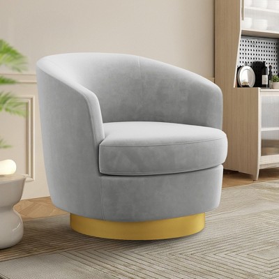 Likepay Velvet Swivel Accent Chair Barrel Chair, 360° Swivel Chair, Makeup Vanity Stool Modern Accent Chair for Living room Bedroom