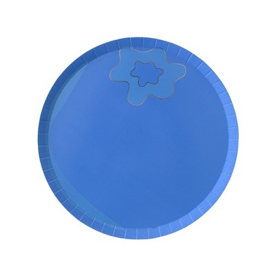 Jollity & Co. - Le Dinner Blueberry Dessert Plates - Pack of 8 Paper Plates