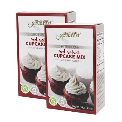 Heartland Gourmet 16 oz Gluten Free Red Velvet Cupcake Mix - Pack of 2