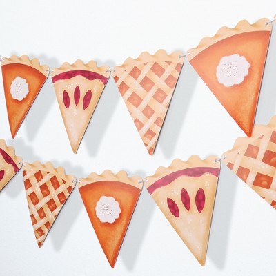 Big Dot of Happiness Holiday Pie Garland Banner, Thanksgiving Decor, Friendsgiving Party Banner, Thanksgiving Pie Banner, 15 Feet of Cord, 15 Shaped