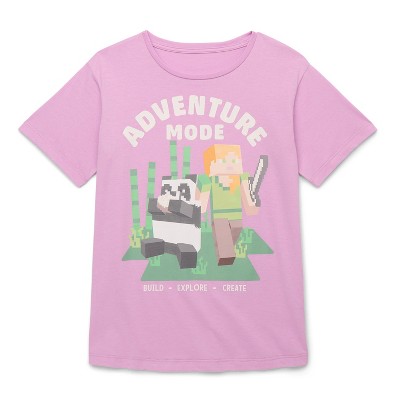 Seven Times Six Minecraft T-Shirt Girls' Adventure Mode Pixel Design Tee