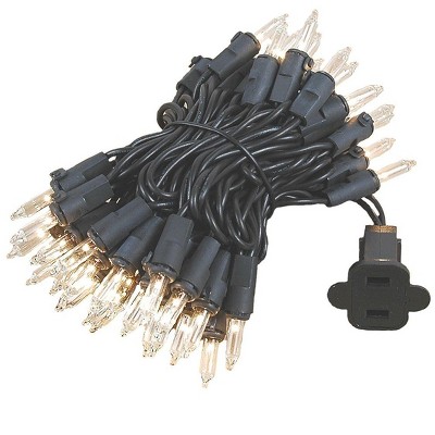 Novelty Lights 11 Feet 50 Bulbs Incandescent Mini Lights, Clear on Brown Wire with 2.5" Spacing, UL Listed for Indoor/Outdoor Use, Connectable