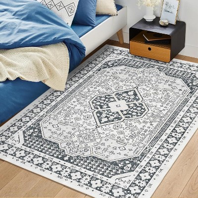 Area Rugs - Stain Resistant Washable Large Soft Low Pile Carpet with Non-Slip Backing for Living Room, Bedroom, Dining Room, Kitchen Nursery