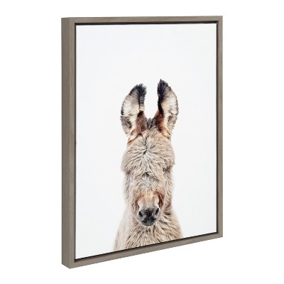 18" x 24" Sylvie Animal Studio Burro Portrait Framed Canvas by Amy Peterson - Kate & Laurel All Things Decor