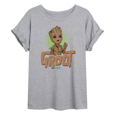 Women's - Marvel - Guardians of the Galaxy Baby Groot Oversized Graphic T-Shirt