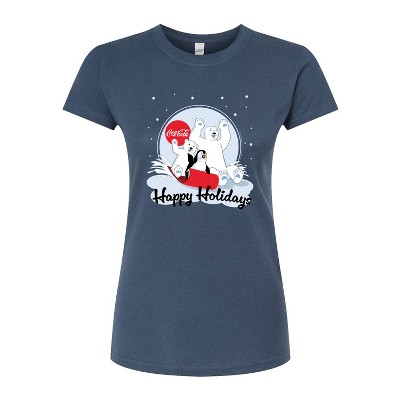 Women's - Coca-Cola - Happy Holiday Sled Fitted Graphic T-Shirt