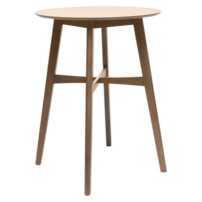Tenley 42" Bar Table - Natural Walnut - Christopher Knight Home: Scandinavian Style, Rubberwood Frame, MDF & Veneer Surface