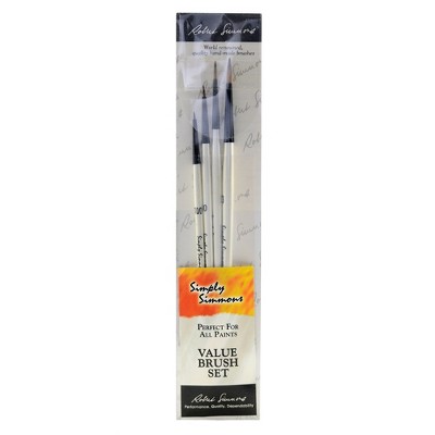 Robert Simmons Simply Simmons Short Handle Brush Sets, Dot The Eyes Set, 4-Piece