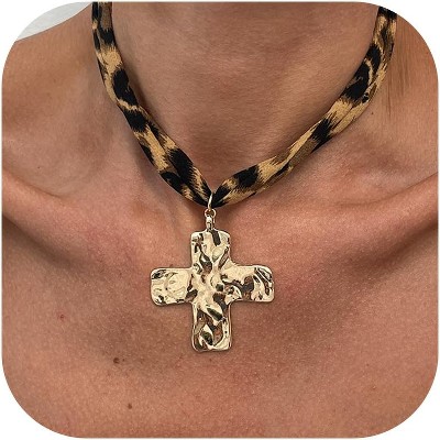 Boho Beach Scarf Necklace - Gold Starfish, Cross & Flower Charm Jewelry for Women