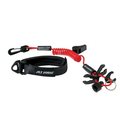 Kwik Tek UL-2 Ultimate Lanyard Buoyant Keychain for Jet Skis, Water Scooters, and PWC with Floating Wristband and High Pitch Emergency Whistle, Red