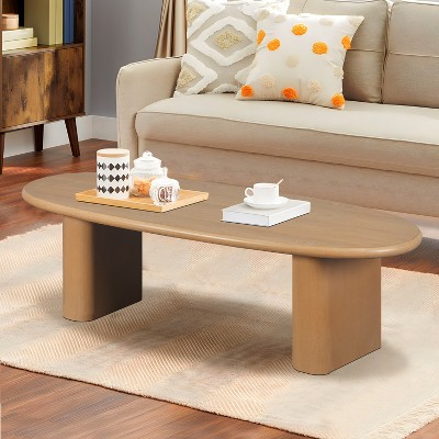 Damerin Modern 51 Inch Wooden Tapered Tabletop Center Coffee Table-Natural