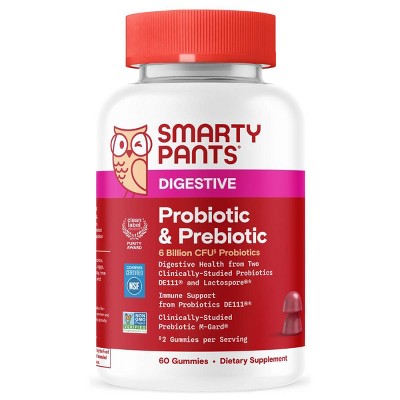 SmartyPants Adult Probiotic & Prebiotic Gummies for Immunity & Digestive Health - Grape - 60ct