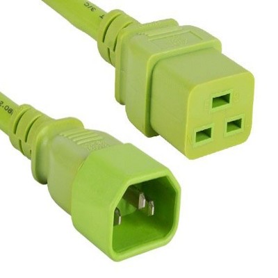 SANOXY 4ft 14 AWG 15A 250V Power Cord (IEC320 C14 to IEC320 C19), Green