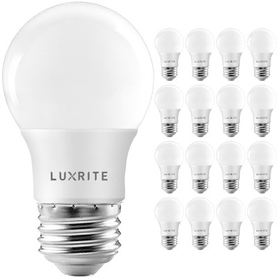 Luxrite A15 LED Bulb 40W Equivalent, 7W, 4000K Cool White, 600 Lumens, Enclosed Fixture Rated, Dimmable Ceiling Fan Light Bulbs, E26 UL Listed 16 Pack