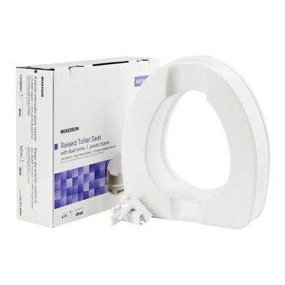 McKesson White Plastic Raised Toilet Seat 4" Height up to 400 lbs
