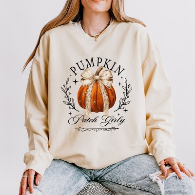 Simply Sage Market Coquette Pumpkin Patch Girly Lightweight Garment Dyed Sweatshirt