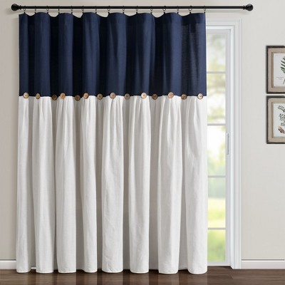 Lush Decor Linen Button Window Curtain Panel