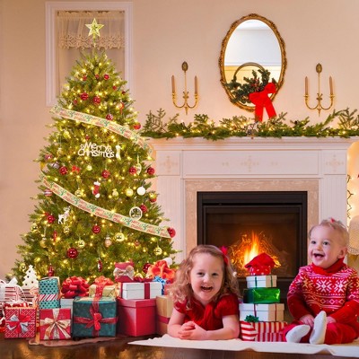 Christmas Tree with Lights, Prelit Artificial Christmas Tree with 659 Branch Tips, Easy to Assemble Holiday Decor for Home, Office, Party