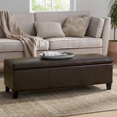 CAVINAS 51.25" Storage Ottoman Bench with Hidden Storage,Plush Footstool  with Soft-Close Hinges, Storage Bench for Living Room,Entryway