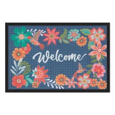 Apache Mills Spectrum Absorba Boho Hummingbird Welcome Door Mat