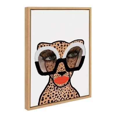 Kate and Laurel Sylvie Cheetah 4 Framed Canvas By Kendra Dandy