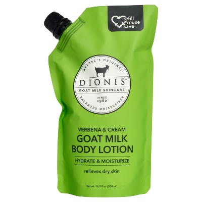 Dionis Goat Milk Body Lotion Refill Pouch Verbena & Cream, 16.9 oz