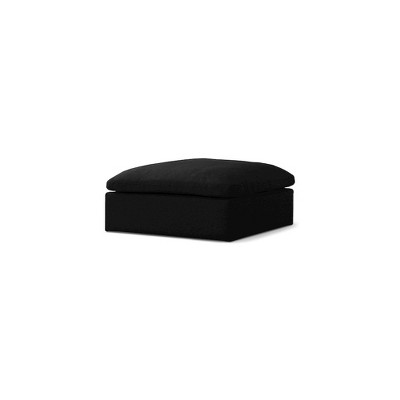 Meridian Furniture,Serene Linen Textured Fabric Deluxe Comfort Modular Ottoman