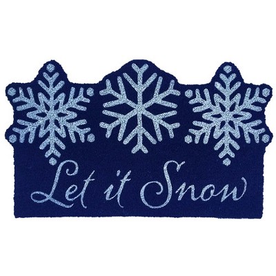 Briarwood Lane Winter Coir Doormat 30x18 Dancing Snowflakes For Winter Coir Doormat