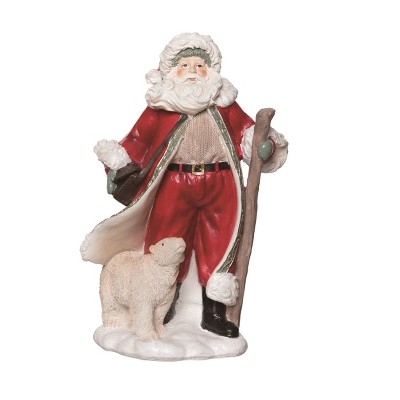 Transpac 9.5 in Multicolor Gilded Accent Santa Figurine Decorative Christmas Object Polyresin