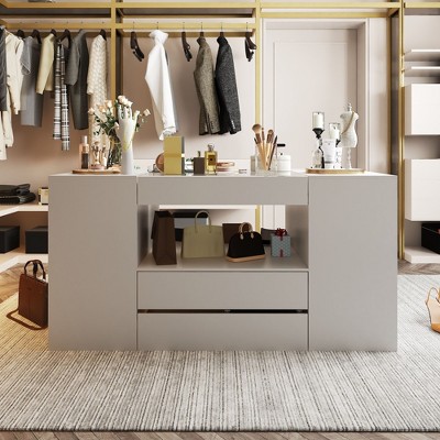 Famapy White 14 Drawer Multi-Scenario Applicable Cloakroom Composite Storage Cabinet Dresser