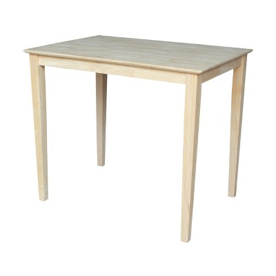 30" X 42" Solid Wood Counter Height Table Unfinished - International Concepts