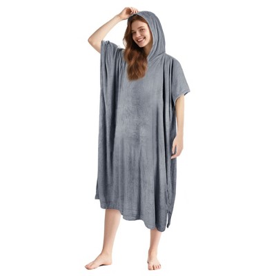 Tirrinia Hooded Beach Towel for Women Men, Surf Cape Changing Towel with Hood, Microfiber Wetsuit Changing Robe, Oversized Fit Most