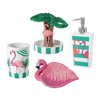 Avanti Linens Flamingo Paradise 4-Piece Bath Accessory Set