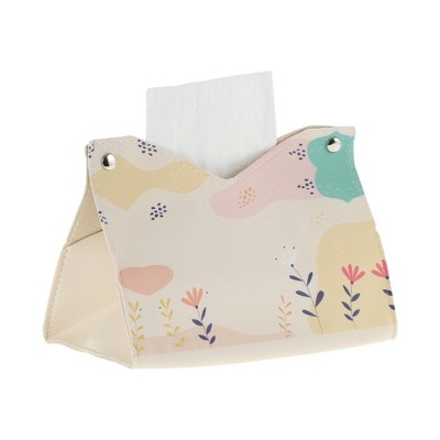 Unique Bargains Flower Pattern Tissue Box Cover Pink 1 Pc