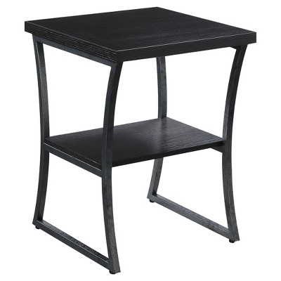 X Calibur End Table Espresso/Slate Gray - Breighton Home: Durable Frame, Bottom Shelf, Modern Design
