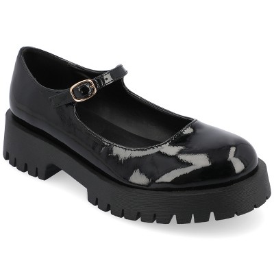 Journee Collection Women's Medium and Wide Width Kamie Mary Jane Round Toe Buckle Flats