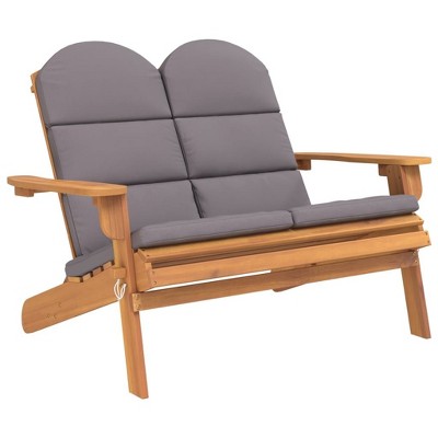 vidaXL Patio Bench Garden Seat Adirondack with Cushions Solid Wood Acacia