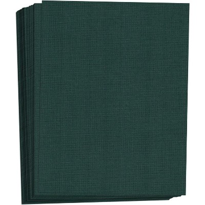 Hamilco Green Linen Textured Cardstock Thick Paper - 11 x 17" Heavy Weight 80 lb Cover Card Stock - 25 Pack