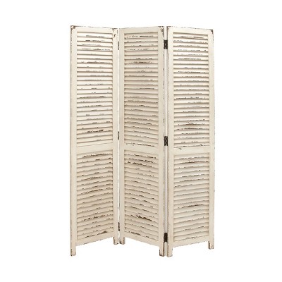 Farmhouse Wood Room Divider Screen Cream - Olivia & May