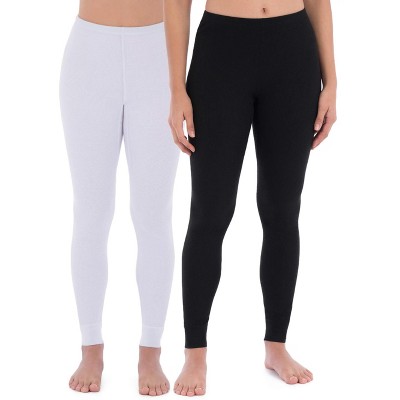 Fruit of the Loom Women's and Plus Long Underwear Waffle Thermal Pants, 2-Pack