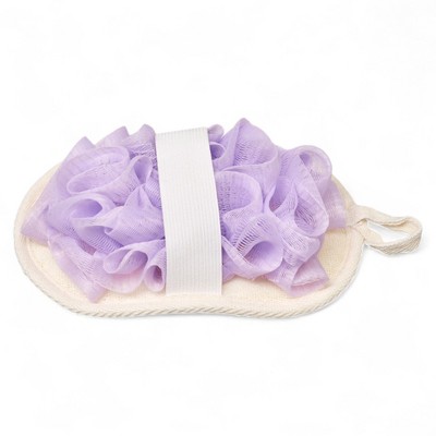 Spa Essentials Reversible 2-in-1 Bath Sponge & Body Scrubber - Exfoliating Loofah Bath Pad
