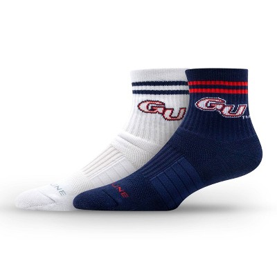 NCAA Gonzaga Bulldogs 2pk Socks: Crew Height, Cushioned Heel & Toe, Midweight Fabric