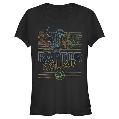 Juniors Womens Jurassic World: Camp Cretaceous Retro Raptor Squad T-Shirt