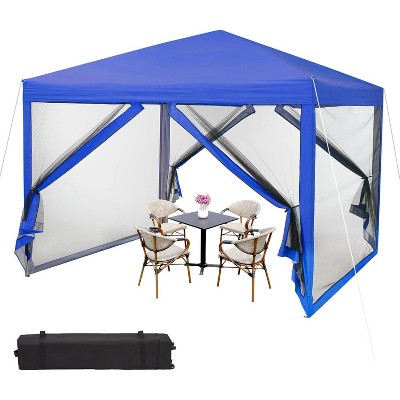 10 x 10 FT Pop Up Canopy, Party Tent with Mosquito Netting, Height Adjustable Instant Sun Shade, Portable Screen Shelter for Parties, Camping, Events
