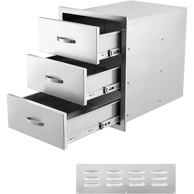 COZONY Stainless Steel Outdoor Kitchen Drawers, Commercial-Grade Flush Mount Storage System for BBQ Islands & Outdoor Kitchens